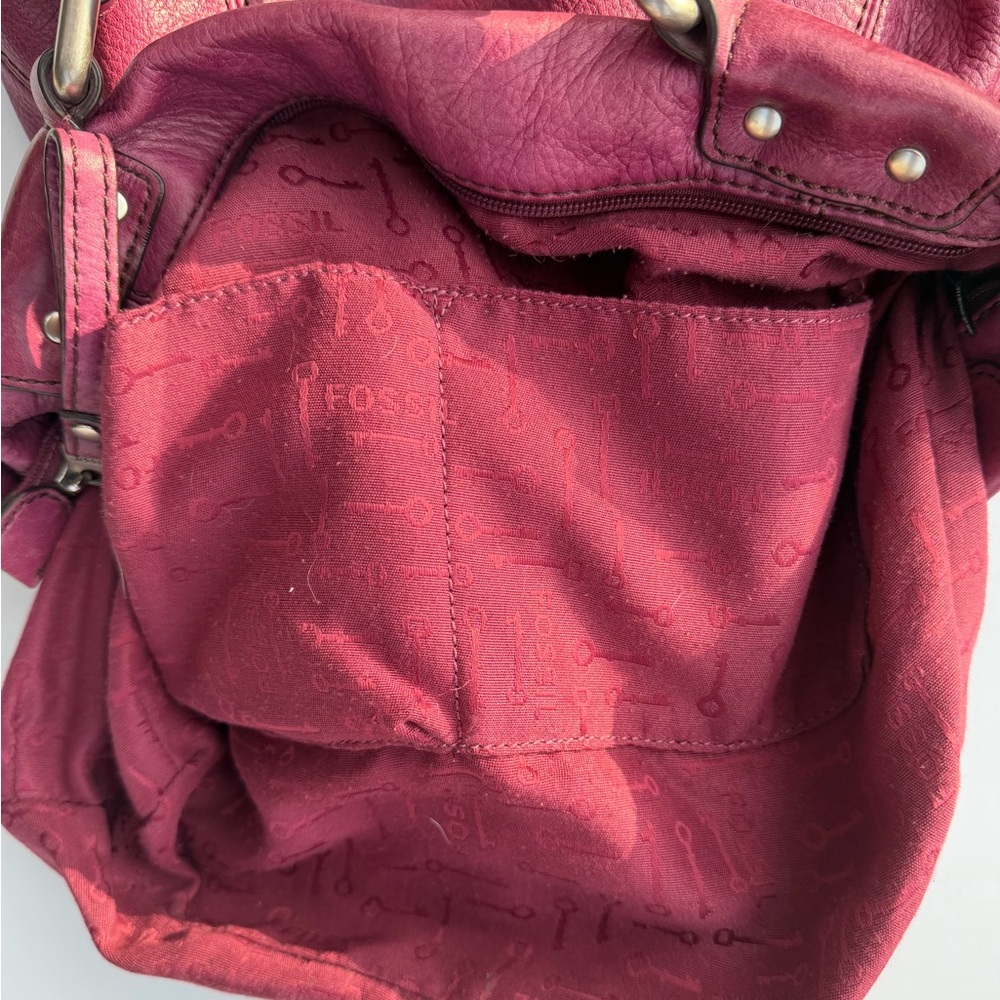 Fossil Burgundy Leather Satchel - Picture 12 of 16